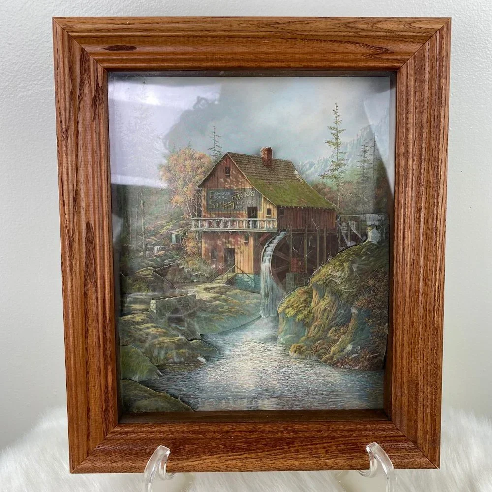 Vintage Doug Tope 3D Relief Shadow Box Sullivan's Milling Co Framed